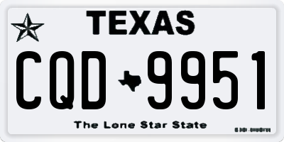 TX license plate CQD9951