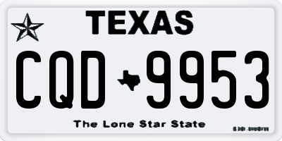TX license plate CQD9953