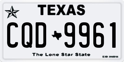 TX license plate CQD9961