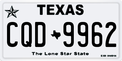 TX license plate CQD9962
