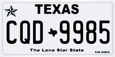 TX license plate CQD9985