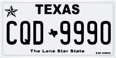 TX license plate CQD9990