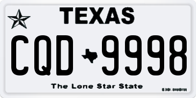 TX license plate CQD9998