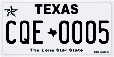 TX license plate CQE0005