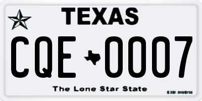 TX license plate CQE0007