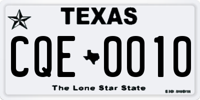 TX license plate CQE0010