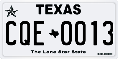 TX license plate CQE0013