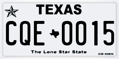 TX license plate CQE0015