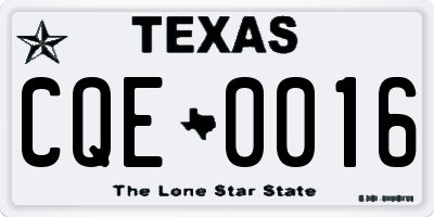 TX license plate CQE0016
