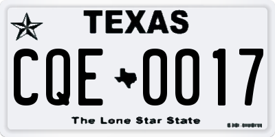 TX license plate CQE0017