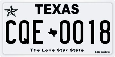 TX license plate CQE0018