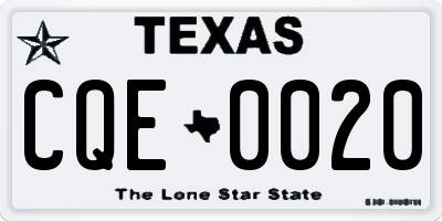 TX license plate CQE0020