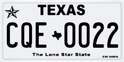 TX license plate CQE0022