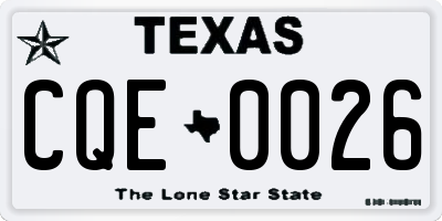 TX license plate CQE0026