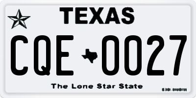TX license plate CQE0027