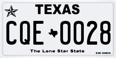 TX license plate CQE0028
