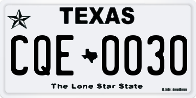 TX license plate CQE0030