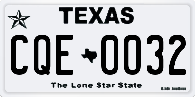 TX license plate CQE0032
