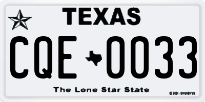 TX license plate CQE0033