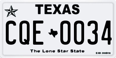 TX license plate CQE0034