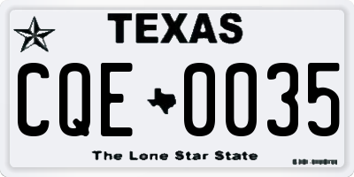 TX license plate CQE0035