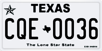 TX license plate CQE0036