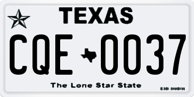 TX license plate CQE0037