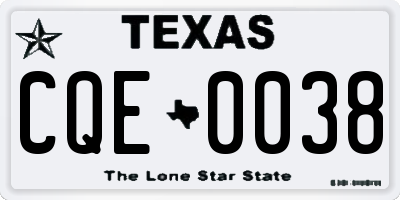 TX license plate CQE0038