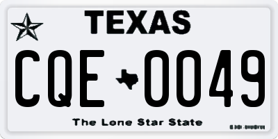 TX license plate CQE0049