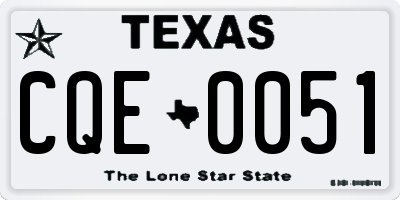 TX license plate CQE0051