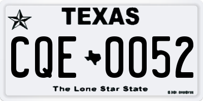 TX license plate CQE0052