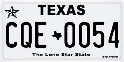 TX license plate CQE0054
