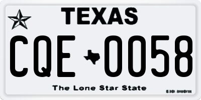 TX license plate CQE0058