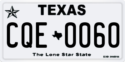 TX license plate CQE0060