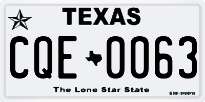 TX license plate CQE0063