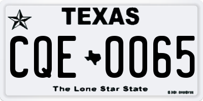 TX license plate CQE0065