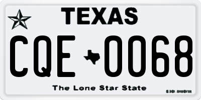 TX license plate CQE0068