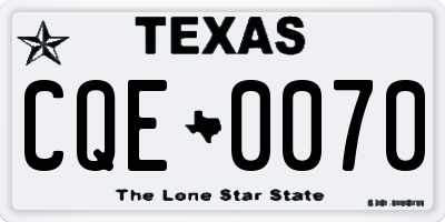 TX license plate CQE0070