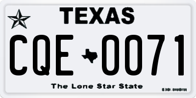 TX license plate CQE0071