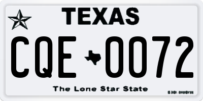 TX license plate CQE0072