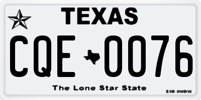 TX license plate CQE0076
