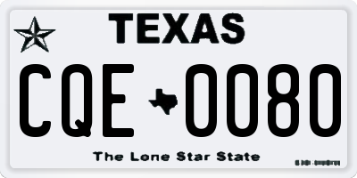 TX license plate CQE0080
