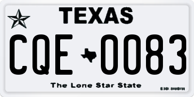TX license plate CQE0083