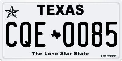 TX license plate CQE0085