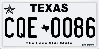 TX license plate CQE0086