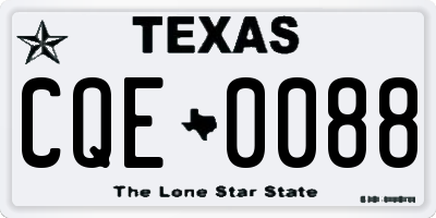 TX license plate CQE0088