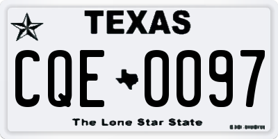 TX license plate CQE0097