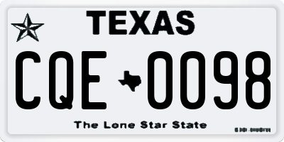 TX license plate CQE0098