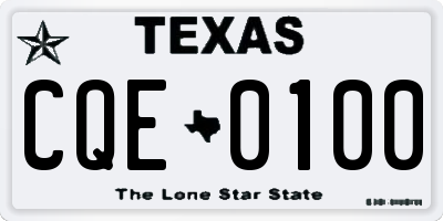 TX license plate CQE0100