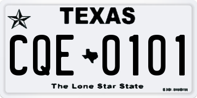 TX license plate CQE0101